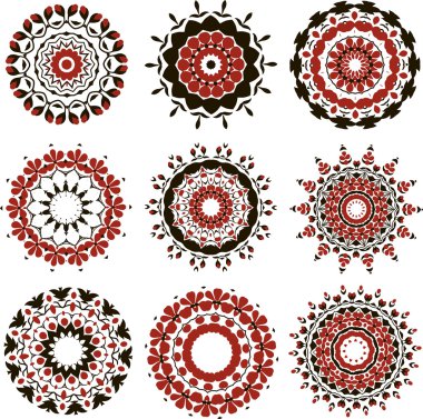 Siyah ve kırmızı mandalalar kümesi