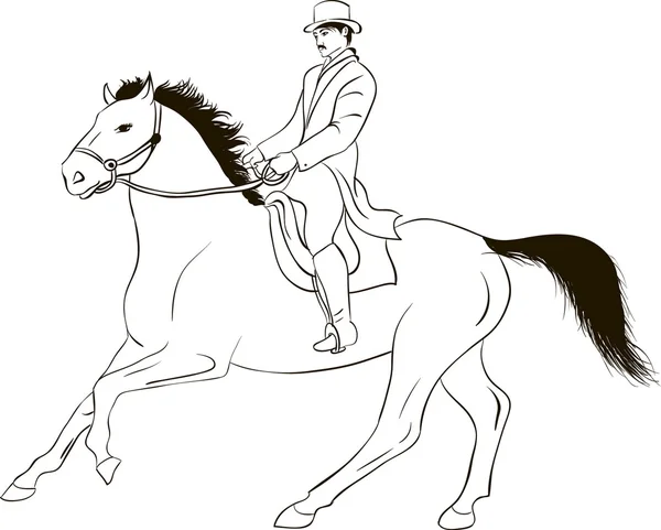 Cheval et cavalier — Image vectorielle