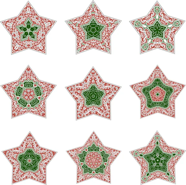 Conjunto de Estrelas de Natal — Vetor de Stock