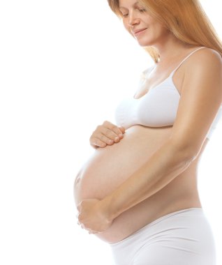 hamile kadın studio beyaz vurdu