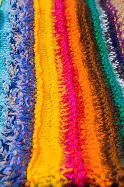 Trama di lana colorata a strisce — Foto Stock