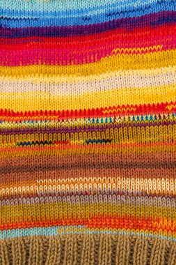 çizgili renkli yün doku