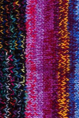 çizgili renkli yün doku