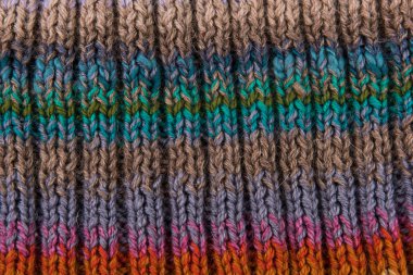 çizgili renkli yün doku