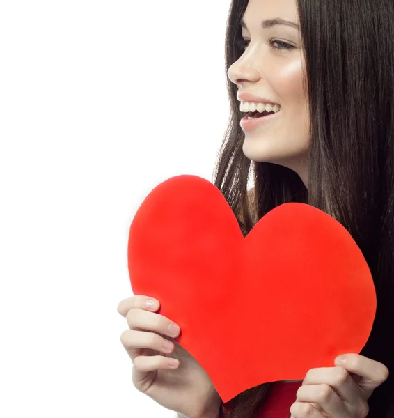 Mujer belleza con corazón — Foto de Stock