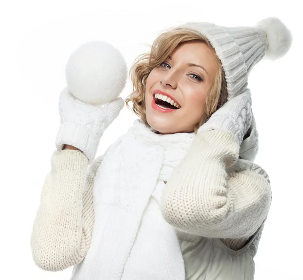 Vrouw winter — Stockfoto