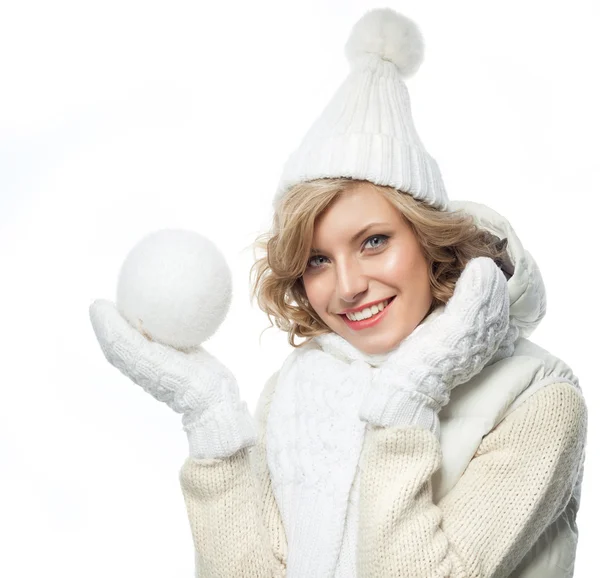 Vrouw winter — Stockfoto