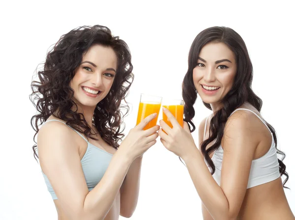 Dos mujeres belleza alimentación saludable dieta — Foto de Stock