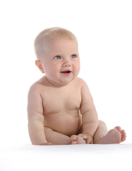 Petit bébé isolé sur blanc — Photo