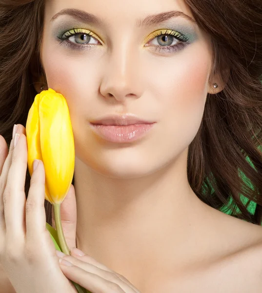 Kvinnan skönhet ansikte hud smink — Stockfoto