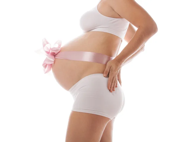 Těhotenství žena břicho — Stock fotografie