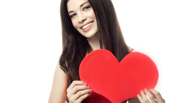 Woman beauty with heart valentine's Stock Picture