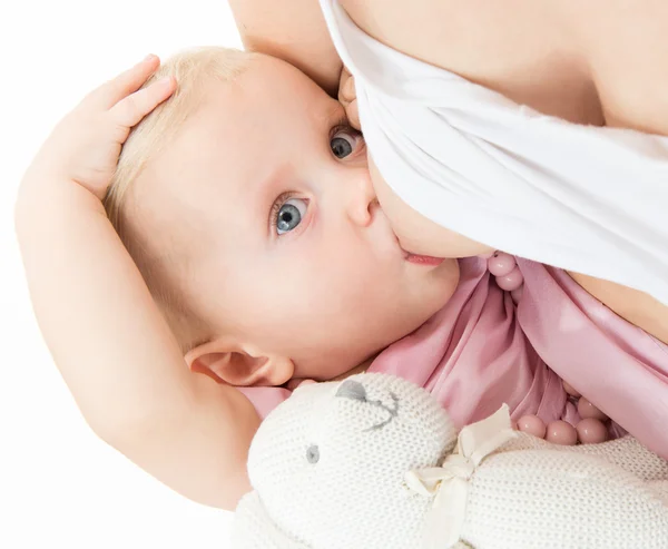 Breastfeeding baby girl — Stock Photo, Image