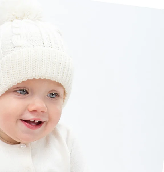 Little child baby portrait in hat — Stock Photo, Image