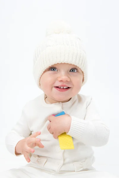 Bambino bambino ritratto in cappello — Foto Stock