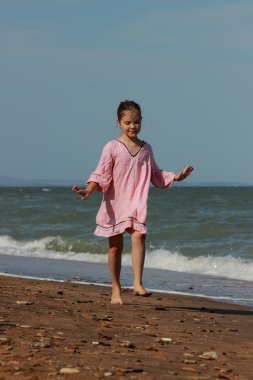sea Beach, Kırım'da güzel bir kız