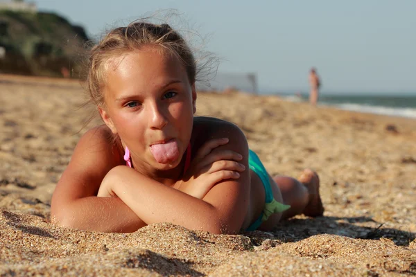 Happy girl over the Black Sea — Stock Photo, Image