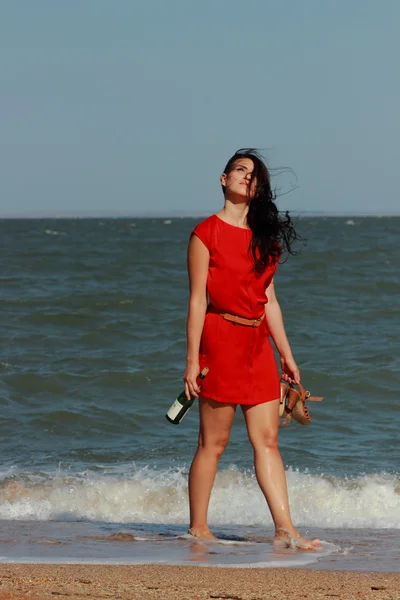 Lady in red — Stock Photo, Image