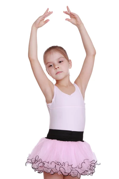 Jovem bailarina fazendo exercícios — Fotografia de Stock