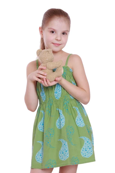 Kid with teddy bear — Stock Photo, Image