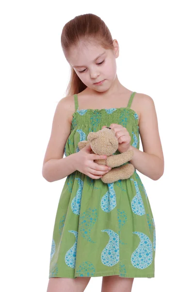 Enfant avec ours en peluche — Photo