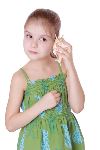 Little girl holding marine life — Stock Photo, Image