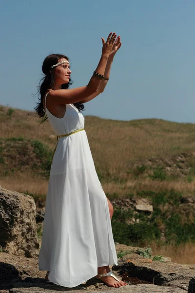 Femeie în orașul antic — Fotografie, imagine de stoc