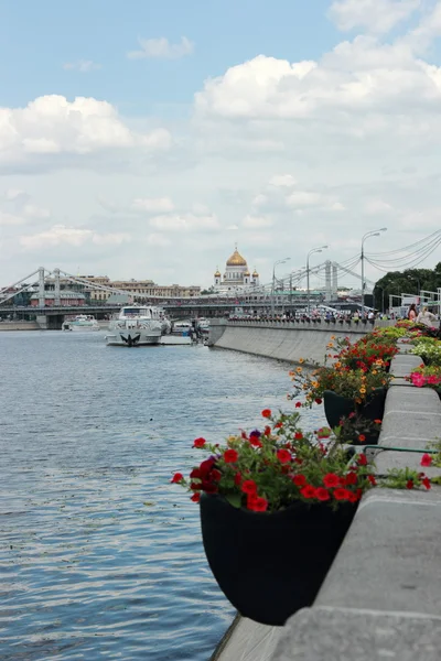 Peyzaj Tasarım Dekorasyon Waterfront Gor Kogo Moskova Rusya Bahçeleri Parklar — Stok fotoğraf