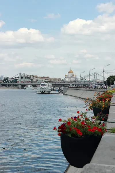 Peyzaj Tasarım Dekorasyon Waterfront Gor Kogo Moskova Rusya Bahçeleri Parklar — Stok fotoğraf