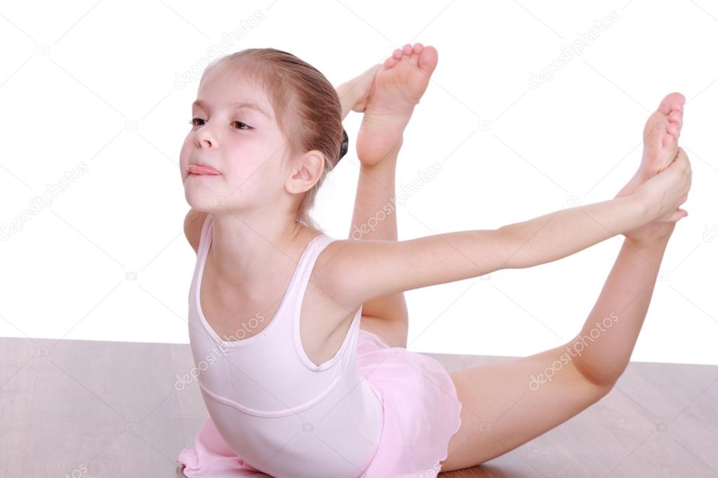 Little ballerina stretching