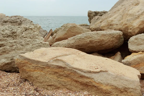 Поверхность Морского Камня Текстура Поверхности Коричневого Камня Удара Волны — стоковое фото