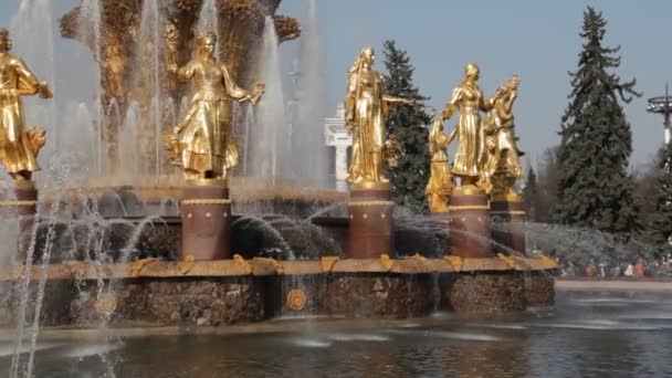 莫斯科，俄罗斯联邦人民的友谊的源泉 — 图库视频影像