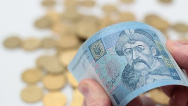 Uang Ukraina, mata uang — Stok Video