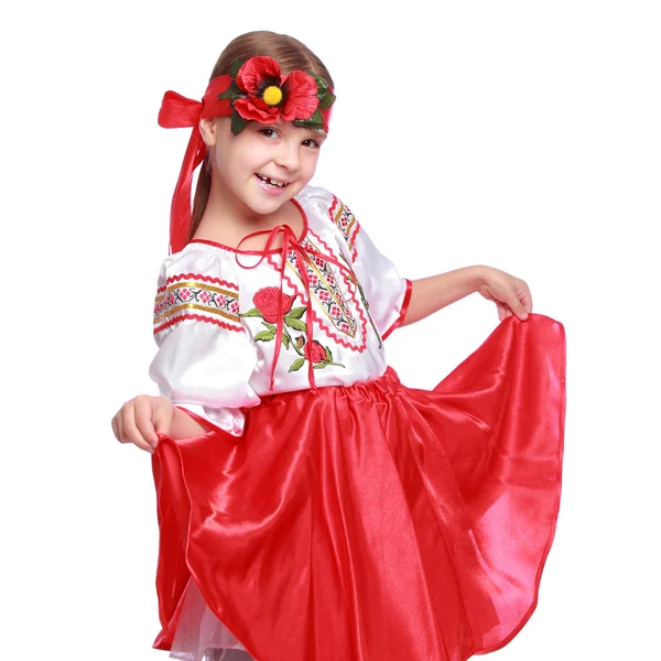 Traditional Ukrainian little girl from east Europe — Stock Photo, Image