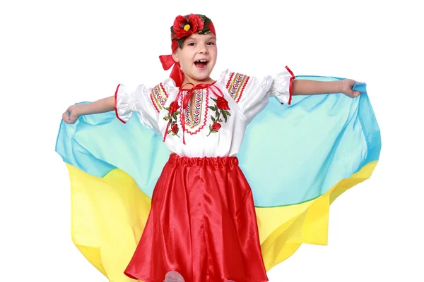 Traditionelles ukrainisches kleines Mädchen aus Osteuropa — Stockfoto