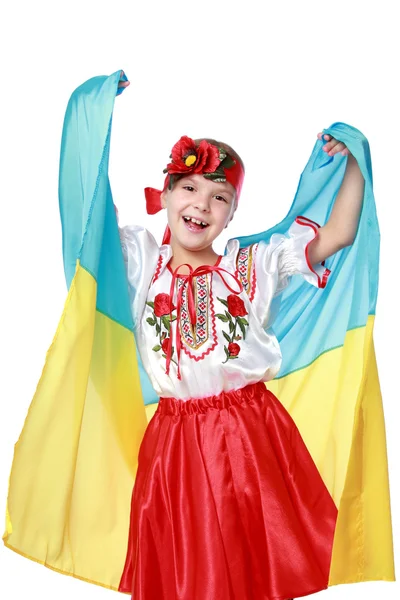 Traditionelles ukrainisches kleines Mädchen aus Osteuropa — Stockfoto