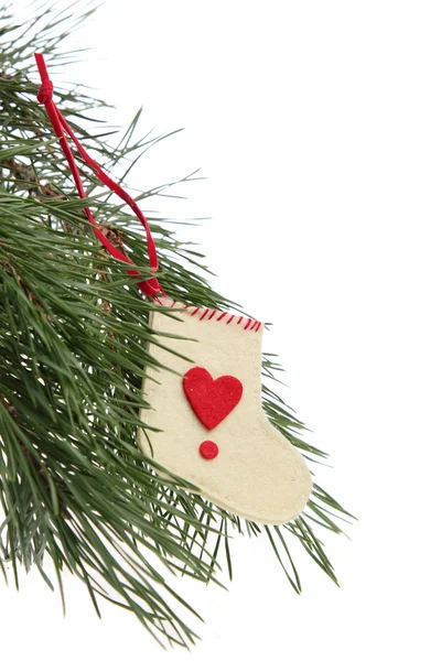 Decorated Christmas Tree White Background — Stock Photo, Image