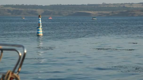 Jacht Tussen Azov Zwarte Zee Kerch Oost Krim — Stockvideo