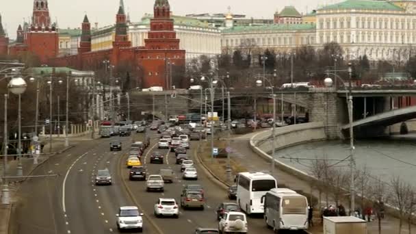 Kremlin van Moskou panorama — Stockvideo