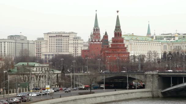 Catedral São Basílio Praça Vermelha Muro Kremlin Ivan Grande Sino — Vídeo de Stock