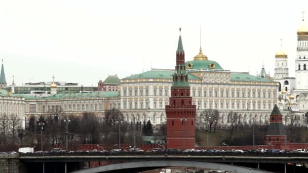 Kremlin van Moskou panorama — Stockvideo