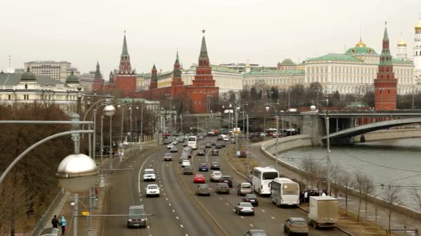 Панорама Московского Кремля — стоковое видео