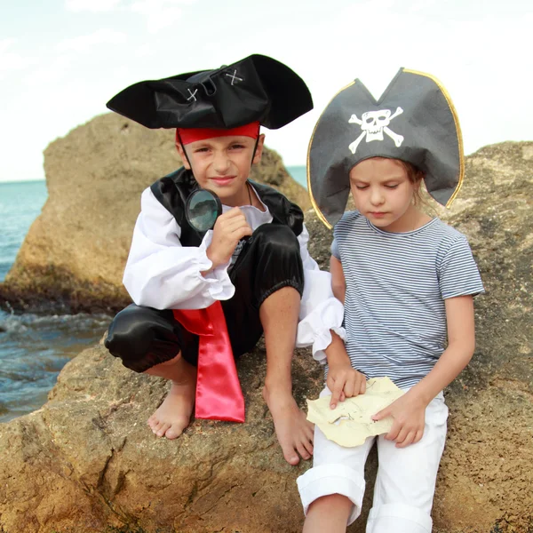 Fancy Dress Pirates on Holiday — Stock Photo, Image