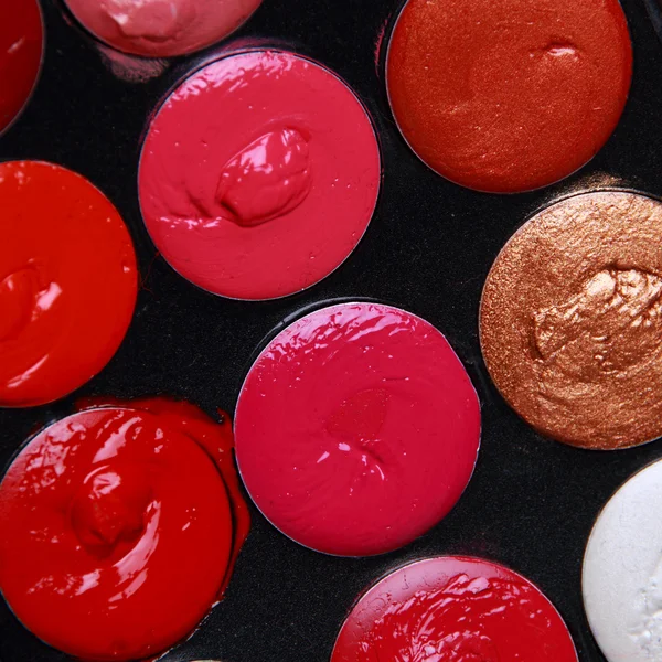 Professional Lipstick Pallete Selective Focus — Stock Photo, Image