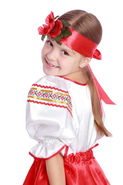 Traditionelles ukrainisches kleines Mädchen aus Osteuropa — Stockfoto