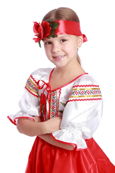 Tradycyjne ukraińskie dziewczynka z Europy Wschodniej — Zdjęcie stockowe