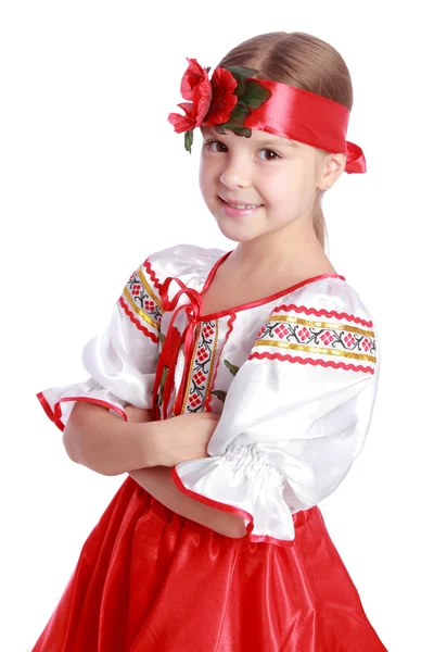 Traditionella ukrainska liten flicka från Östeuropa — Stockfoto