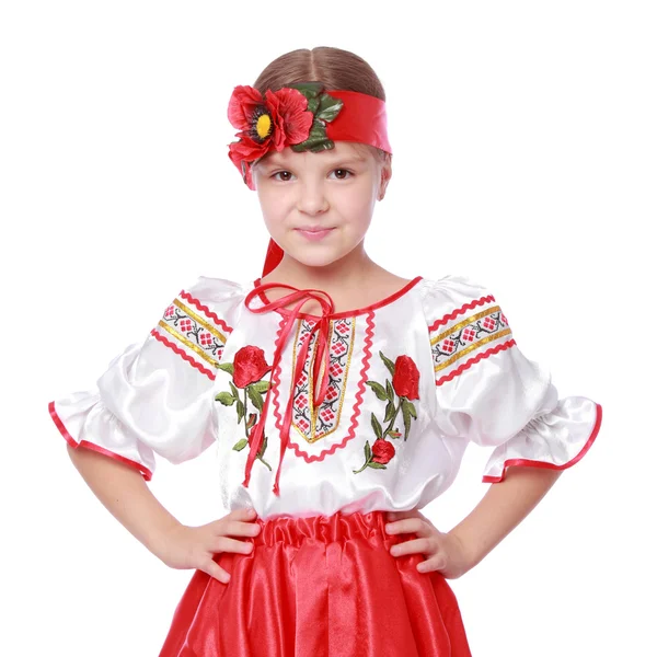 Traditionelles ukrainisches kleines Mädchen aus Osteuropa — Stockfoto