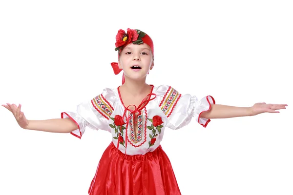 Traditional Ukrainian little girl from east Europe — Stock Photo, Image