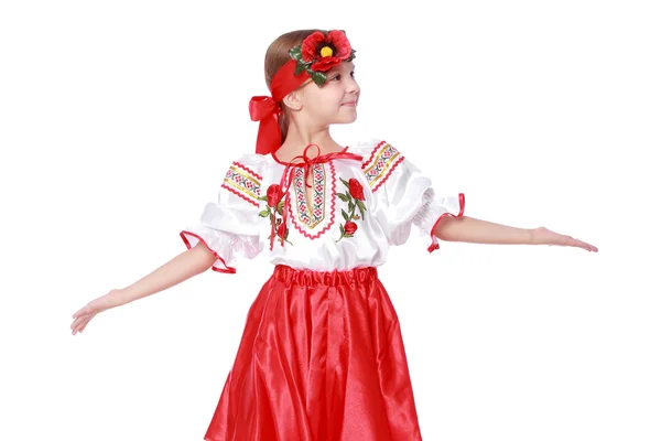 Traditionella ukrainska liten flicka från Östeuropa — Stockfoto